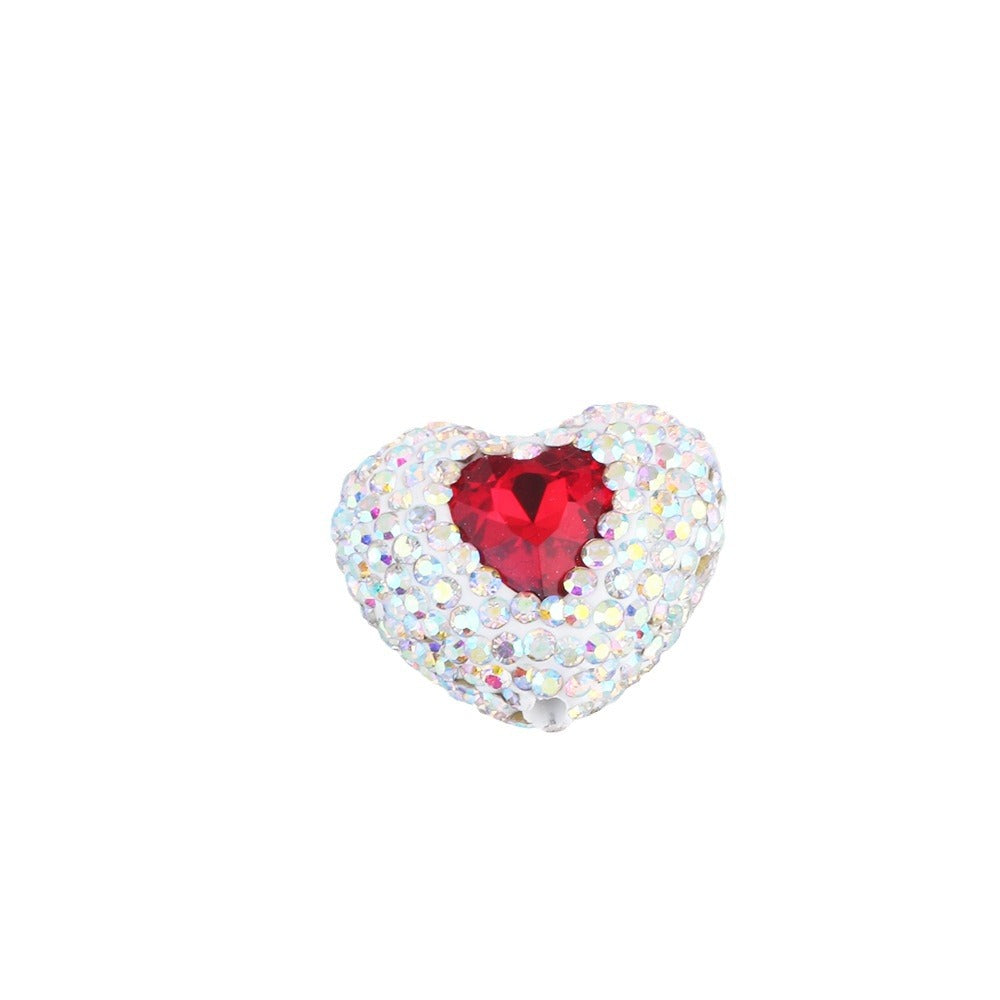 Wholesale 6PCS/Pack Love Western Region White Series Polymer Clay Drill Balls Can Wear Straight Hole Beads